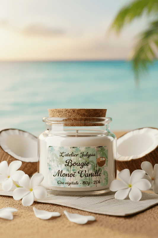 Bougie Monoï Vanillé - Les bougies de l'atelier Julysia