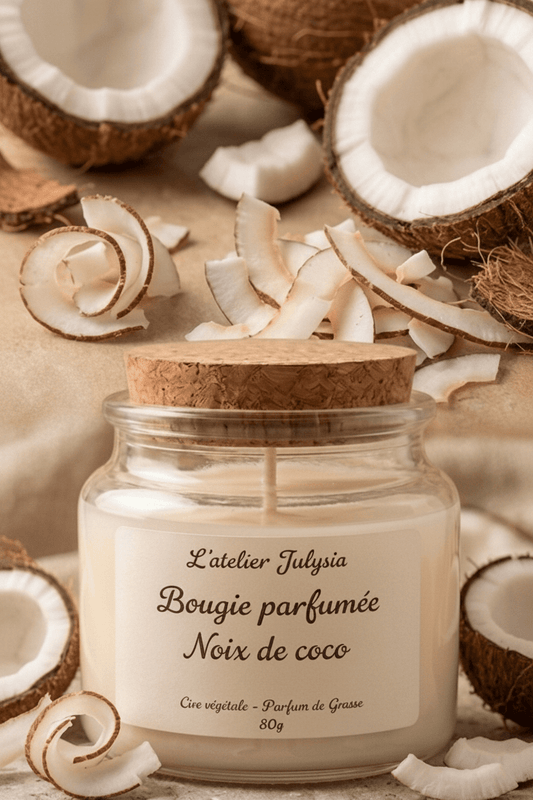 Bougie Noix de coco - Les bougies de l'atelier Julysia