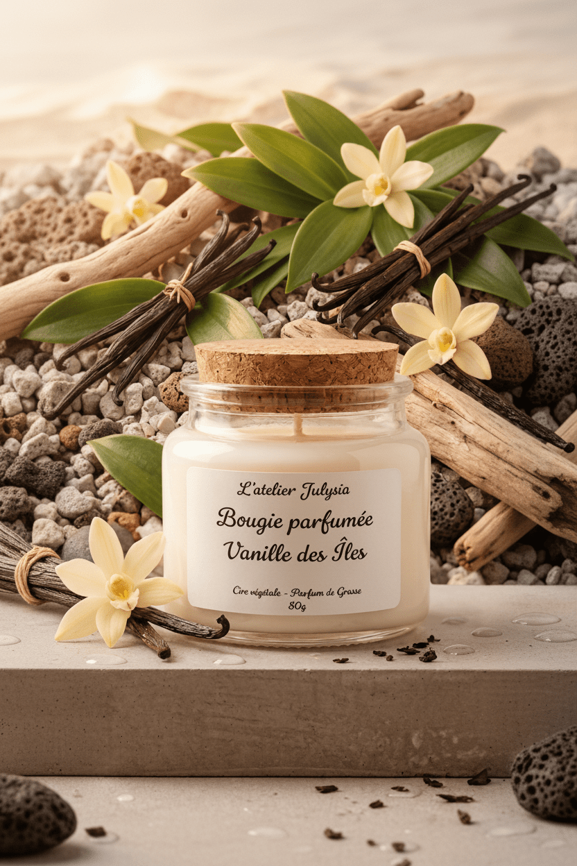 Bougie Vanille des îles - Les bougies de l'atelier Julysia