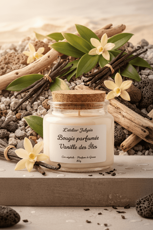 Bougie Vanille des îles - Les bougies de l'atelier Julysia